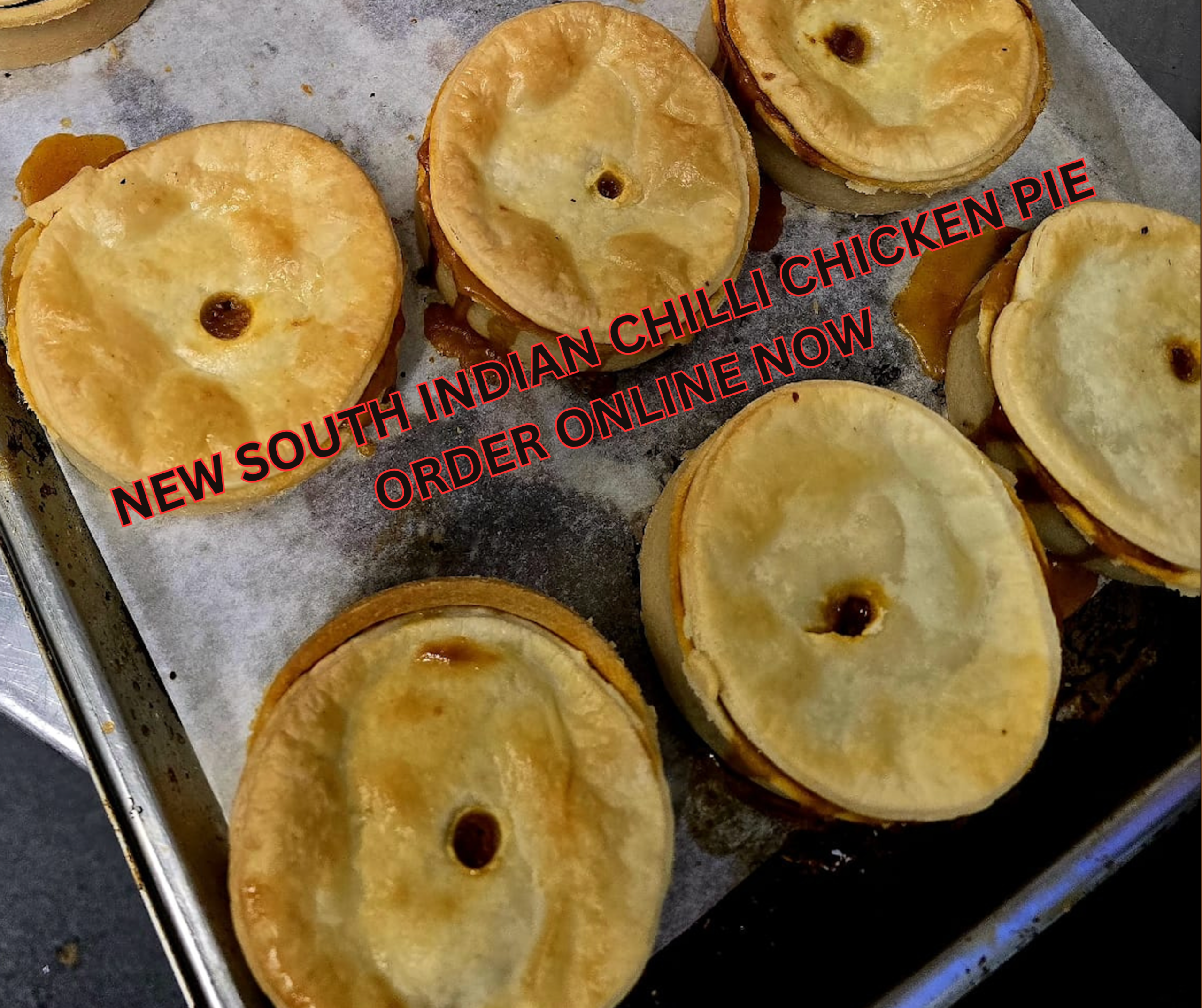 South Indian Garlic Chicken Pie